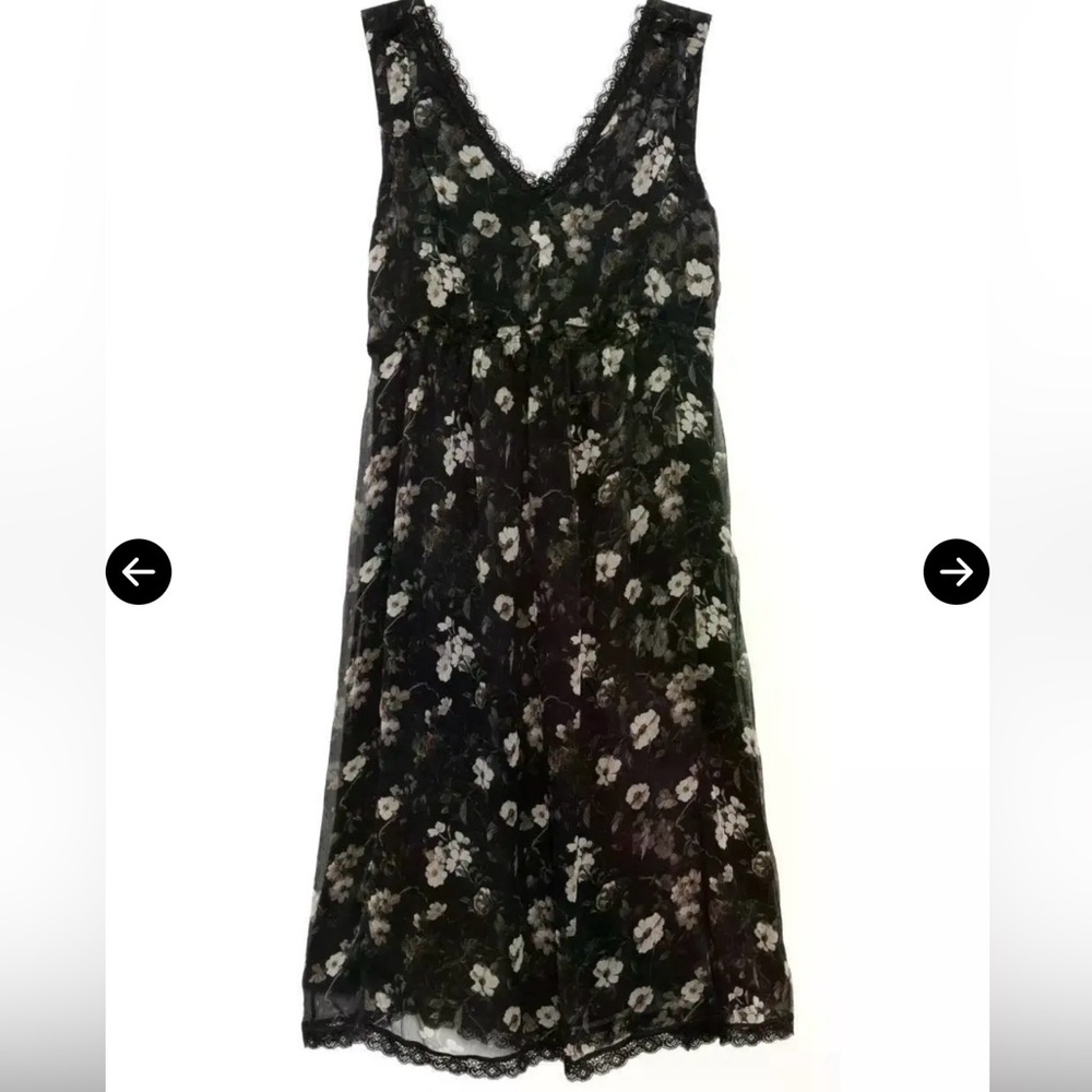 R13 Floral print silk dress black size XS